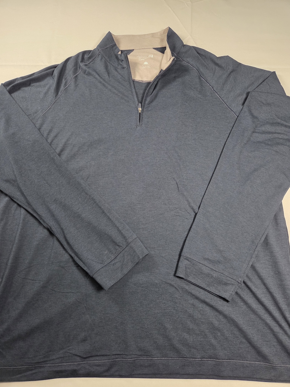 johnnie-O Men's Heathered Blue Quarter-Zip Pullover